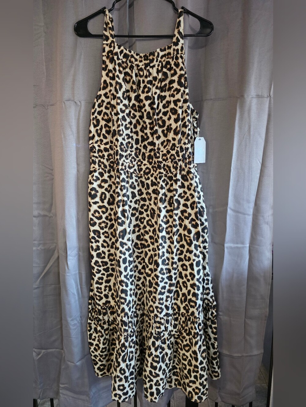 Time and Tru Sleeveless Leopard-Print Dress in Tan and Black
